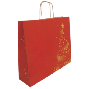 Red and gold Christmas bags with stars