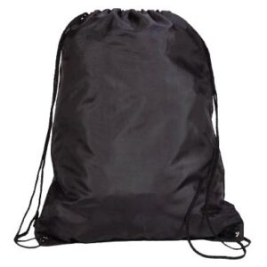 Black Polyester Drawstring Bag 1