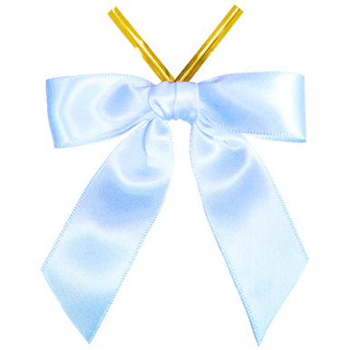 Blue Satin Twist Tie Sale Bows 1
