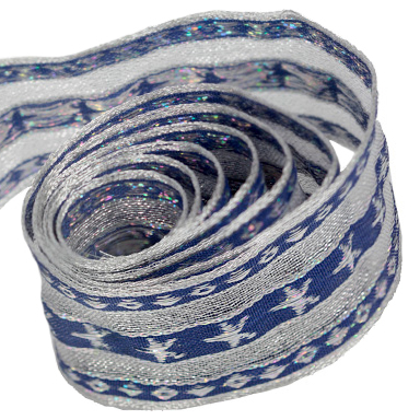 Blue and Silver Star Speciality Ribbon 1