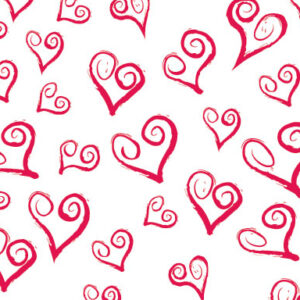 Red Hearts Outline Wrapture Printed Tissue 1
