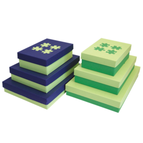 Blue on Green Jigsaw Designer Box 2