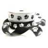 White Paw Prints Printed on Black Ribbon 2