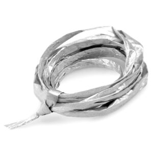 Silver Metallic Paper Raffia Ribbon 1