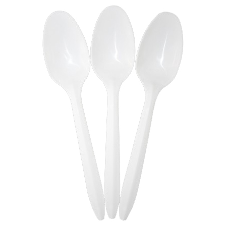 White Plastic Dessert Spoons Sale 1