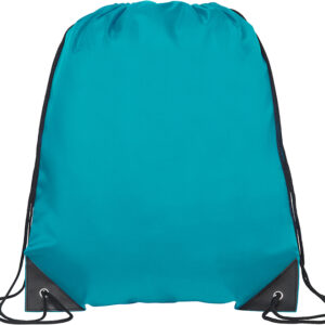 Turquoise recycled drawstring bag