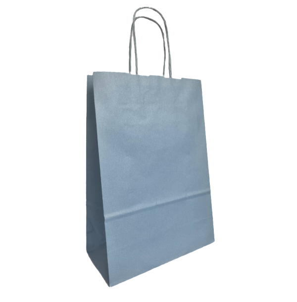 Teal Blue Twisted Paper Handle Carrier Bags